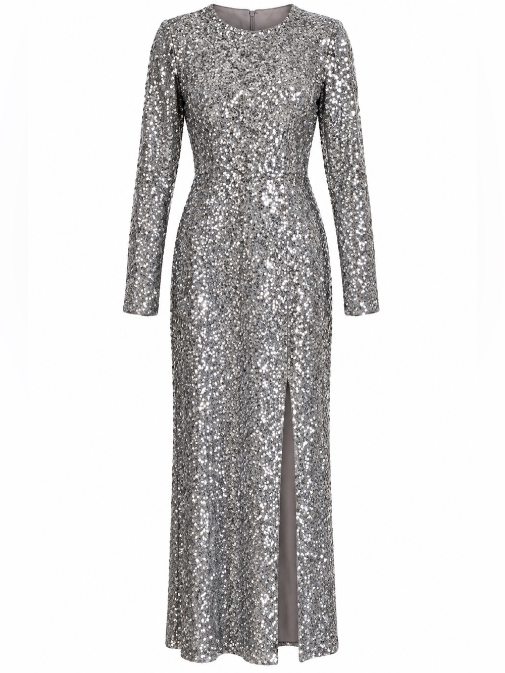 Gibson Latimer Sequin Maxi Dress in Silver Size Medium Like New